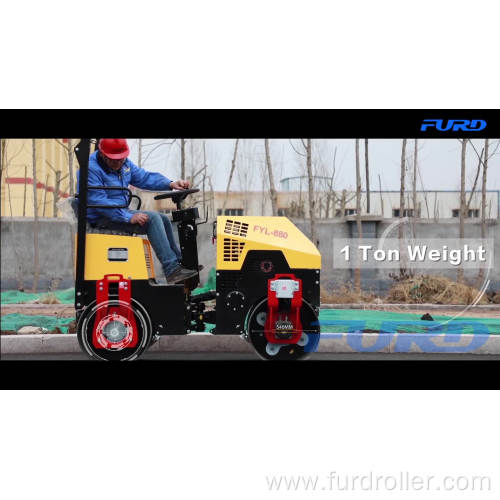 1 Ton Double Drum Used Vibratory Roller Compactor For Asphalt FYL-880